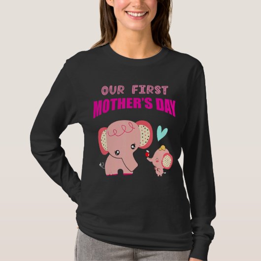 Der Elefant des ersten Muttertages T-Shirt (Vorderseite)