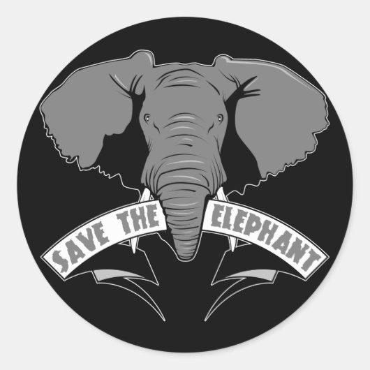 Der Elefant gerettet Runder Aufkleber (Vorderseite)