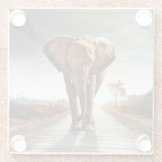 Der Elefant Glasuntersetzer (Rückseite)