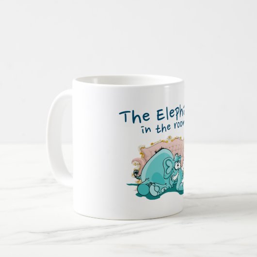 Der Elefant im Cartoon Kaffeetasse (Vorderseite Links)