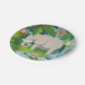 Der Elefant-Papier-Teller Pappteller (Schrägansicht)