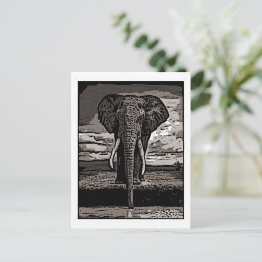 Der Elefant Postkarte (Stehend Vorderseite)