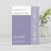 Der elegante Farbblock 16 . Geburtstag Einladung (Stehend Vorderseite)