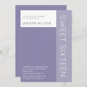 Der elegante Farbblock 16 . Geburtstag Einladung (Vorne/Hinten)