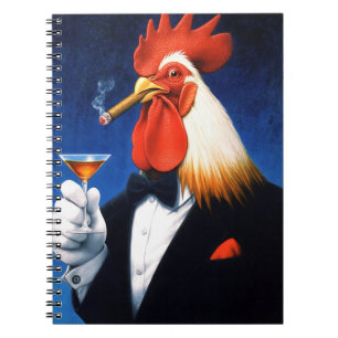 Der elegante Hahn   Lustiger Herrenclub Notizblock