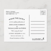 Der elegante Marmoreffekt bei Hochzeiten speichert Ankündigungspostkarte (Rückseite)