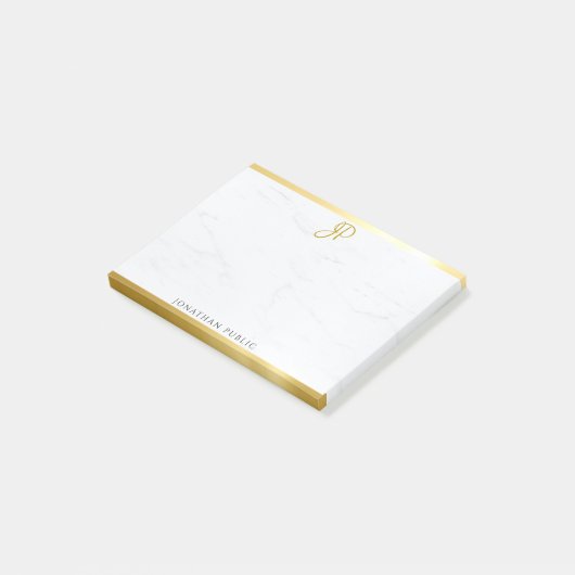 Der elegante moderne Goldmarmor säubern Post-it Klebezettel (angewinkelt)