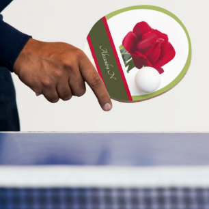 Der elegante Player: Rote Rose Malerei Tischtennis Schläger