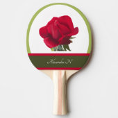 Der elegante Player: Rote Rose Malerei Tischtennis Schläger (Vorderseite)