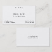 Der elegante Rechtsanwalt säubern II Visitenkarte (Vorne/Hinten)