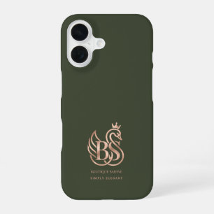Der elegante Schwan Minimalist Olive iPhone-Hülle iPhone 16 Hülle