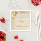 Der elegante Vintage Tag der Rosen-Mutter Serviette (Beispiel)