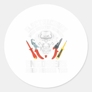 Der Elektriker wurde durch Motor geschaffen Runder Aufkleber