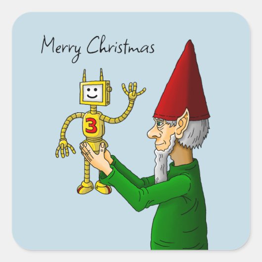 Der Elf aus dem Santa Claus Workshop Quadratischer Aufkleber (Vorderseite)