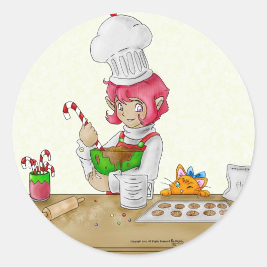 Der Elf Baker Sticker! Runder Aufkleber (Vorderseite)