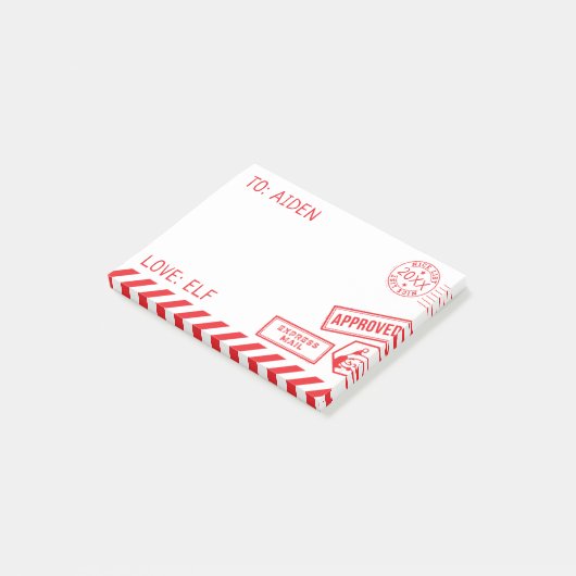 Der Elf des Weihnachtsmanns - Anmerkungen Post-it Klebezettel (angewinkelt)