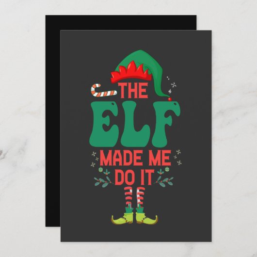 Der Elf ließ mich machen es lustige Weihnachts-Elf Einladung (Vorne/Hinten)