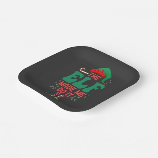 Der Elf ließ mich machen es lustige Weihnachts-Elf Pappteller (Gewinkelt)