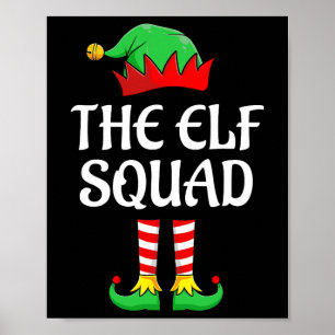 Der Elf Squad Familie Matching Group Weihnachtsspa Poster