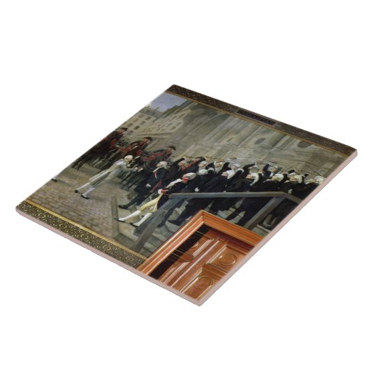 Der Empfang von Louis XVI im Hotel de Ville b Fliese (Seite)