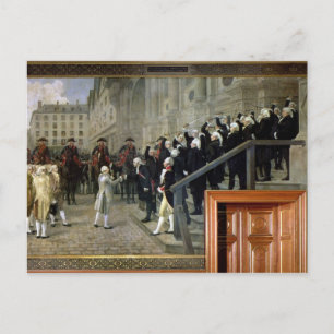 Der Empfang von Louis XVI im Hotel de Ville b Postkarte