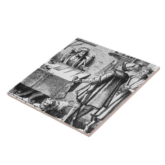 Der Empfänger von Steuern, nach einem Holzschnitt Fliese (Seite)