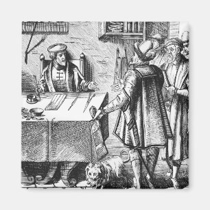 Der Empfänger von Steuern, nach einem Holzschnitt Magnet