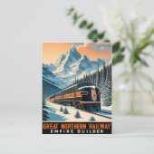 Der Empire Builder Vintage Zug Postkarte (Stehend Vorderseite)