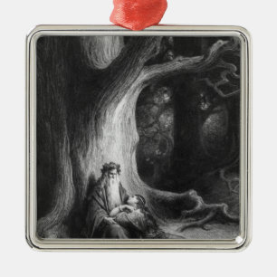 Der Enchanter MERLIN und der feenhafte Vivien Ornament Aus Metall