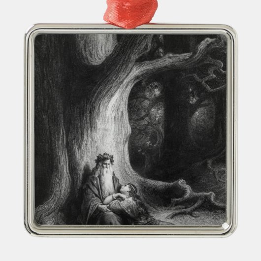 Der Enchanter MERLIN und der feenhafte Vivien Ornament Aus Metall (Vorne)