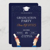 Der endgültige Entwurf: Graduierungspartei Einladung (Vorne/Hinten)