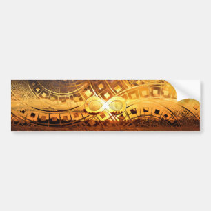 Der endlose Sonnenuntergang über unseren goldenen Autoaufkleber