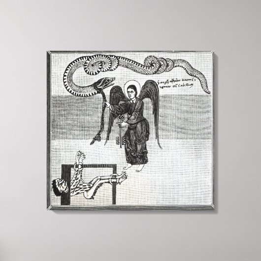 Der Engel, der die Schlüssel der Hölle hält Leinwanddruck (Vorderseite)