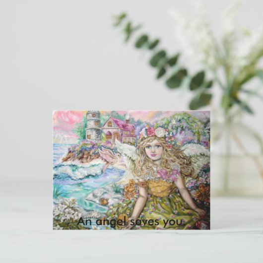 Der Engel der Perlmuschel, Ein Engel rettet.. Postkarte (Stehend Vorderseite)