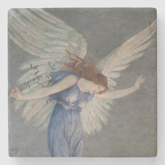 Der Engel des Friedens (von Walter Crane) Steinuntersetzer (Vorderseite)