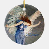 Der Engel des Kranes von Friedensweihnachten Keramik Ornament (Hinten)