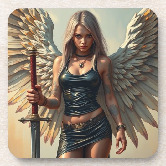 Der Engel des Kriegers Getränkeuntersetzer (Vorderseite)