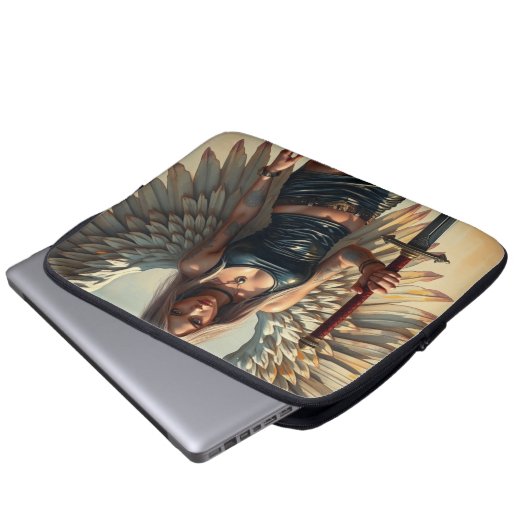 Der Engel des Kriegers Laptopschutzhülle (Vorne Knopf)