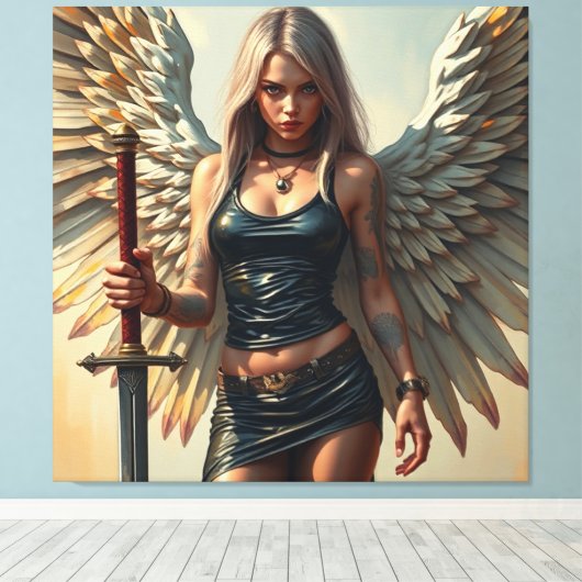 Der Engel des Kriegers Leinwanddruck (Insitu (Holzboden))