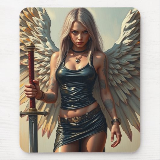 Der Engel des Kriegers Mousepad (Vorne)