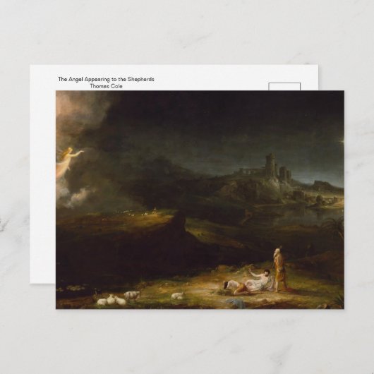 Der Engel erscheint den Hirten, Thomas Cole  Postkarte (Vorne/Hinten)