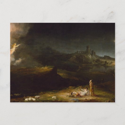 Der Engel erscheint den Hirten, Thomas Cole  Postkarte (Vorderseite)