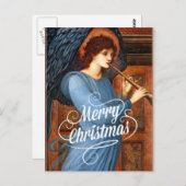 Der Engel, frohe Weihnachten, schöne Kunstmalerei Postkarte (Vorne/Hinten)