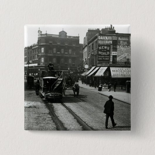 Der Engel, Islington, London, c.1890 Button (Vorderseite)