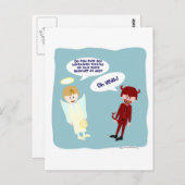 Der Engel und der Teufel auf meiner Schulter Postkarte (Vorne/Hinten)