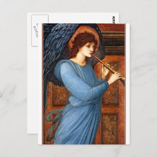 Der Engel von Sir Edward Burne-Jones Postkarte (Vorne/Hinten)