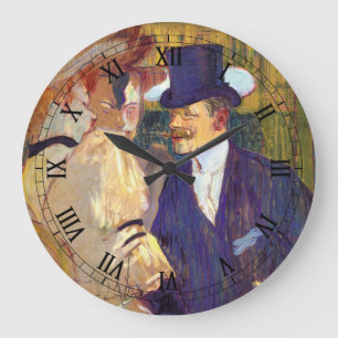 Der Engländer von Toulouse Lautrec, Vintag Art Große Wanduhr