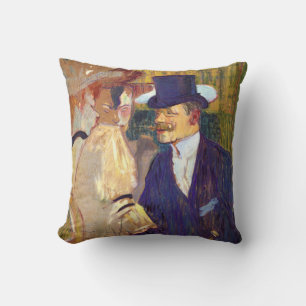 Der Engländer von Toulouse Lautrec, Vintage Art Kissen
