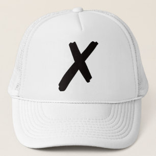 Der englische amerikanische Buchstabe "X " Truckerkappe
