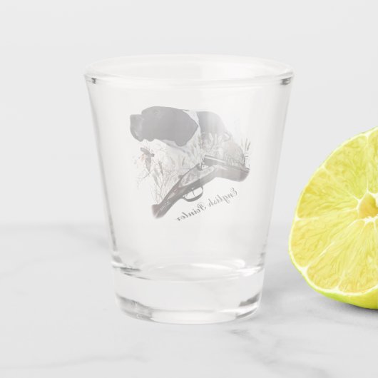 Der englische Pointer Schnapsglas (Rückseite)